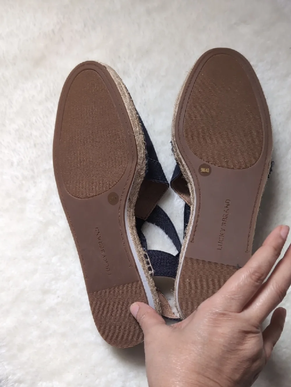 Lucky Brand Navy Crisscross Slingback Espadrilles Size 9 New